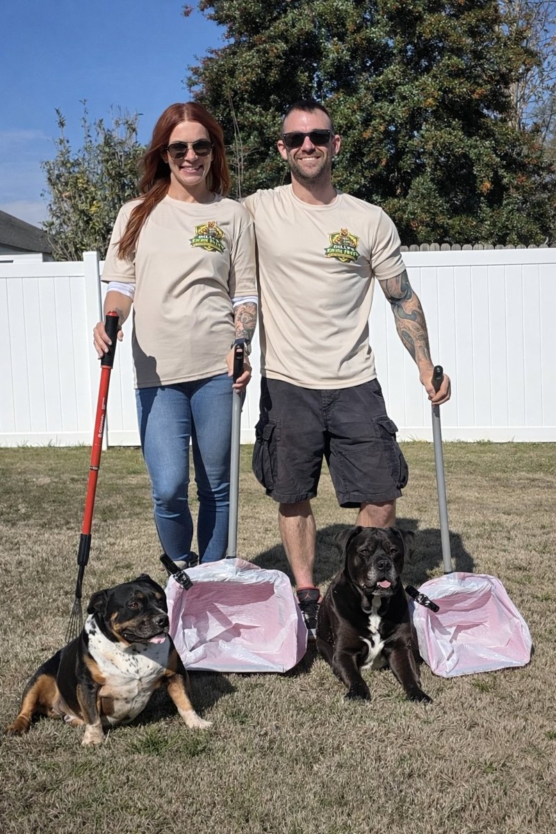 Dylan and Angie, owners of Dilly's Dog Duty pooper scooper service Upstate SC
